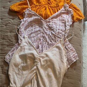 Urban Outfitters Orange, Purple, and Cream Tank Tops